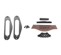 Anneau De Ramassage Humbucker Plat En Métal À Bobine Unique, 1 Jeu De Broches De Pont/Selle/Écrou, Points D'ormeau, 2 Pièces