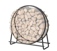Anneau de rangement pour bois de chauffage pour cheminées intérieures, rond, support tubulaire en fer pour terrasse, balcon, empilage en bois pour foyer extérieur