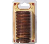 Anneau de rideau pour tringle D: 28 mm x10 - D: 56 mm - merisier