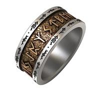 Anneau de rune nordique Viking pour hommes femmes Two Tone 925 Sterling Silver Elder Futhark Run Runic Alphabet Ring Band Taille 8-13