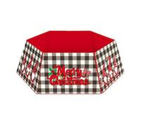 Anneau de sapin de Noël en métal, jupe de sapin, base de support, pour configuration de vacances, 60 x 80 x 25 cm (04)