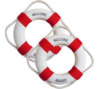 Anneau de Sauvetage 2 pièces, Anneau de sécurité Piscine 8 Pouces avec Corde périphérique, Dispositif flottaison jetable léger Portable