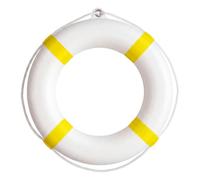 Anneau de sécurité pour Piscine, bouée de Sauvetage pour Piscine sans gonflage, Jaune et Blanc, Facile à gonfler, flottabilité Stable/Utilisation à la Plage, Convient Jusqu' 132 LB