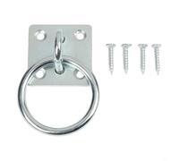 Anneau de serrage en fer pour écurie de cheval pour rames et cordes d'entraînement avec 5 cm de diamètre intérieur et base de montage 5 x 5 cm