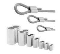 Anneau de sertissage de câble à Double trou 20-100, pinces à manchon en aluminium en forme de 8 for câbles en acier de 1/1.2/1.5/2/3/4/5/6mm, accessoires fixes(M1.5X20pcs)