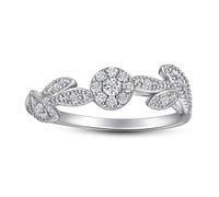 Anneau de style sterling file de feuille d'anneau de la Saint-Valentin Gift de fiançailles