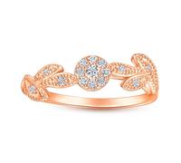 Anneau de style sterling file de feuille d'anneau de la Saint-Valentin Gift de fiançailles