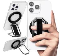 Anneau de support magnétique pour téléphone avec sangle de doigt - Béquille de téléphone stable pour enregistrement vidéo, aimant puissant pour selfie pour iPhone Magsafe - Prise en main confortable