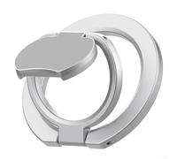 Anneau de support magnétique réglable pour téléphone avec aimant puissant et béquille pour un soutien fiable sur les surfaces métalliques (gris argenté)