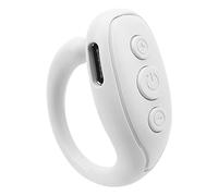 Anneau de télécommande pour téléphone, tourner une page simple, longue durée de vie, connexion BT, plusieurs applications - Support, design ergonomique, fonctionnement stable (blanc)