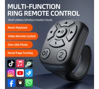 Anneau de téléphone multifonctionnel, télécommande sans fil, clicker de présentation, compatible avec tablette, Android, rechargeable, changement de page Noir de minuit, Blossom Rose ,Blanc ivoirePoly