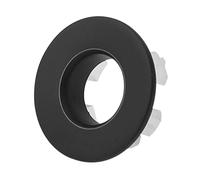 Anneau De Trop-Plein en Laiton Noir - Cache-Orifice De Trop-Plein, Cache-Orifice Rond Encastré pour Lavabo | Garniture Décorative De Remplacement pour Orifices De Vidange De Salle De Bain, Cuisine