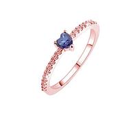 Anneau de Zircon d'imitation d'amour de plein de pour des cadeaux de bijoux de filles et de femmes Boîtes Étui Bijoux (Rose Gold, 6)