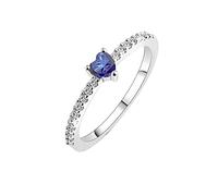 Anneau de Zircon d'imitation d'amour de plein de pour des cadeaux de bijoux de filles et de femmes Boîtes Étui Bijoux (Silver, 8)