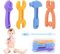 Anneau Dentition Bébé En Silicone-4pcs Anneaux De Dentition Sans BpaSoulage GencivesSensoriels De Qualité Alimentaire Pour Nourrissons 3+ Mois,Garçon Fille