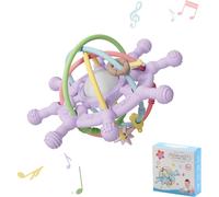 Anneau Dentition Bebe,Saisir La Balle Pour Bébés,Anneau De Dentition En Silicone,Accessoires D'allaitement Sans Bpa,Jouet Dentition,Puzzle Éducation Précoce Amusant Hochet Boule Bébé (Púrpura)