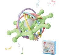Anneau Dentition Bebe,Saisir La Balle Pour Bébés,Anneau De Dentition En Silicone,Accessoires D'allaitement Sans Bpa,Jouet Dentition,Puzzle Éducation Précoce Amusant Hochet Boule Bébé (Verde)
