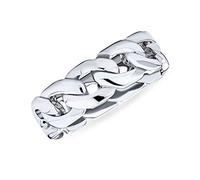 Anneau D'Éternité Celtique Tressé Unisexe, Avec Nœud, Anneaux De Chaîne Cubaine Bague Pour Femmes, Filles, Hommes, Garçons .925 Argent Sterling 6Mm