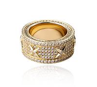 Anneau d'étoile carré vintage en or 14K, anneau de hip-hop Moisanite densément réglé, un choix rétro-chic pour des événements spéciaux ou des fêtes, des cadeaux pour papa