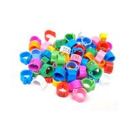 Anneau d'identité de pied de pigeon coloré Poulet Pied numérique Codage de poulet Bague de pied réutilisable et amovible Mixed color 001-100 12mm(0.47in)