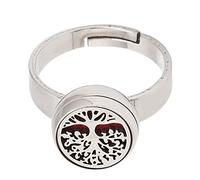 Anneau Diffuseur D'huiles Essentielles en Acier Inoxydable, Aromathérapie pour Femmes, Mini Bague Réglable pour Un Usage Quotidien (R36-3)