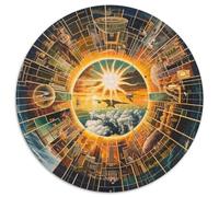 Anneau du Soleil Puzzle Amusant Jeu De Société Adulte Activités Familiales Stimulantes 1000 Pièces Explosion Ciel Casse-tête Qualité Premium pour Adultes 1000pcs (67.5x67.5cm)