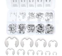 Anneau E-Clip en Acier Inoxydable, 120 Pcs Bague de Retenue Externe Snap Kit, M1,5-M10 Assortiment Circlip avec Boîte de Rangement, pour la Rainure de l'arbre de la Machine