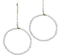 Anneau en bois Shabby Chic blanc Ø19cm, mariage, printemps, décoration de porte, set de 4