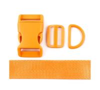 Anneau en D et Sangle en Nylon avec Boucle coulissante à Trois Points, Boucle en Plastique de 20 ou 25 mm, Accessoires de Couture DIY,N Orange - Boucle à 5 Branches,20 mm - 5 mètres