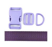 Anneau en D et Sangle en Nylon avec Boucle coulissante à Trois Points, Boucle en Plastique de 20 ou 25 mm, Accessoires de Couture DIY,Violet foncé - Boucle à 5 Points,25 mm - 5 mètres