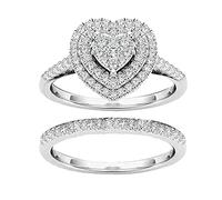 Anneau en d'anneau creux plein de diamants amour sculpture bagues en de Trousse Fournitures Bijoux (G, One Size)