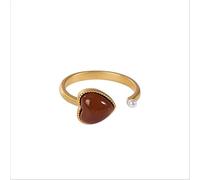 Anneau en Forme de cœur Rouge sud Argent plaqué Agate Aimant cœur avec Une Bague d'ouverture de la Mode du Nouvel an Peach Heart Silver