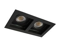 Anneau encastré rectangulaire Akrah deux lumières noir 18x10cm