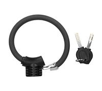 Anneau et câble antivol, antivol, réfléchissant, mini accessoire en alliage de zinc, 140 x 110 mm, comprend 2 clés pour le cyclisme et les déplacements en plein air (Noir givré)