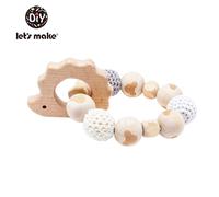 Anneau Et Perles De Dentition En Bois,1 Pièce,Pour Bébé,Avec Revêtement Tricoté,En Forme De Hérisson,Jouet,Hochet - Type Wooden Hedgehog