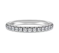 Anneau Eternity, Diamants de synthèse 0,4 ct tw, Forme ronde, Or blanc 18 carats 60