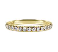 Anneau Eternity, Diamants de synthèse 0,4 ct tw, Forme ronde, Or jaune 18 carats 50