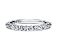 Anneau Eternity, Diamants de synthèse 0,5 ct tw, Forme ronde, Or blanc 18 carats 60