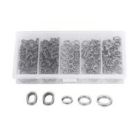 Anneau fendu pour la pêche, 200pcs Fishing Tackle Ring Chain Connector Double Split, Anneaux fendus pour la pêche en acier inoxydable, haute résistance, anneau de pêche à coupe angulaire