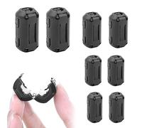 Anneau Ferrite à Clipser,Anneau Ferrite Antiparasite,Noyau D'anneau de Ferrite Clip,Ferrite Antiparasite,Ferrite Anneau Noyau,pour câbles Audio Réseau Vidéo Radio,8 Pièces,Noir