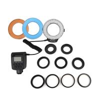 Anneau Flash LED Portable 48 LED, Kit avec 9 Bagues d'Adaptateur, Lumière Réglable pour Appareil Photo SLR - Haute Luminosité, 3 Modes de Flash, Idéal Photographie Macro et Vidéo