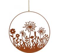 Anneau floral décoratif en métal pour fenêtre et mur au printemps