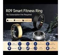 Anneau intelligent Amovan Premium, contrôle de la température à distance, suivi du sommeil, santé, fitness, anneau tendance pour téléphone Samsung iOS, pour femme et homme Argent