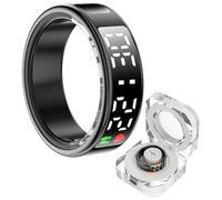 Anneau Intelligent De Suivi De La Santé avec Écran D'affichage LED Moniteur De Fréquence Cardiaque D'oxygène dans Le Sang De Pression Artérielle Étanche IP68 for Femmes Et Hommes(Black,12)