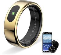 Anneau Intelligent LED Tactile, Tracker d'activité/Fréquence Cardiaque/Sommeil/Oxymétrie, Bague Connectée 5ATM, Contrôle Musique/Vidéo, Smart Ring Fitness Tracker Compatible iOS/Android (Doré, 10)