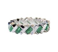 Anneau Jouet Bijoux Geometric Zircon Ring And Design Shining Jewelry That Highlights Modern Style And Charm Perfect For Mothers And Friends Cuisinier Bagues Bagues (Green, D)