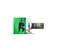 Anneau led avec pied extensible et écran vert mystudio