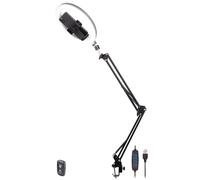 Anneau LED CCT Ø 25 cm de table avec support smartphone [Somikon]