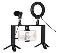 Anneau LED Selfie Light PULUZ 4 en 1 Vlogging Diffusion en direct 4.7 pouces Stabilisateur Kits G
