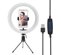 Anneau Lumineux, 10 "LED Ring Fill Light Trépied Photo Vidéo Kit d'éclairage LED, 3 Couleurs réglables, 10 Vitesses de luminosité, pour Portrait Tiktok pour vidéo Youtube, Maquillage